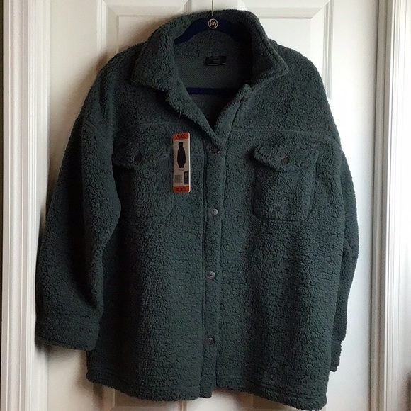 🌸 32 degrees Sherpa cozy shirt jacket wear oversized - Picture 4 of 14